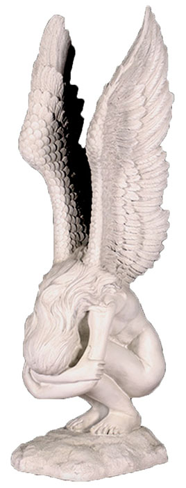 Resin Remembrance & Redemption Angel Roman Stone Finish - Click Image to Close